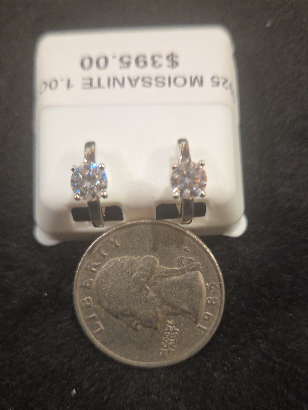 Elegant Silver Moissanite Earrings - Picture 3 of 3